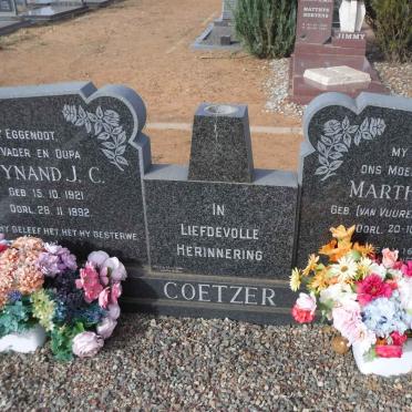 COETZER Wynand J.C. 1921-1992 &amp; Marthina A. VAN VUUREN 1921-2010