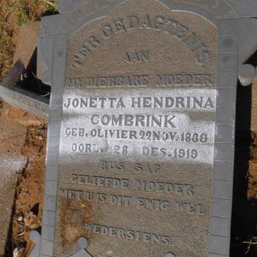 COMBRINK Jonetta Hendrina nee OLIVIER 1839-1919