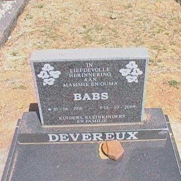 DEVEREUX Babs 1916-2009