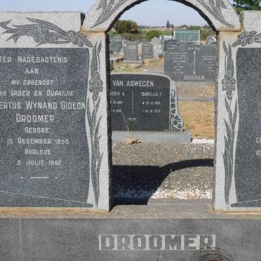 DROOMER Albertus Wynand Gideon 1899-1952 &amp; Lila PAPENFUS 1906-1968