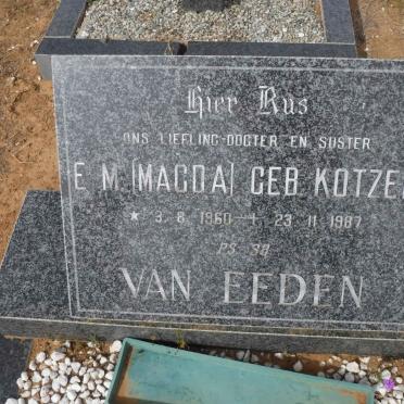 EEDEN E.M., van nee KOTZEE 1960-1987