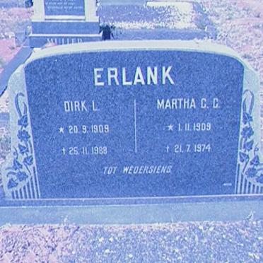 ERLANK Dirk L. 1909-1988 &amp; Martha C.C. 1909-1974