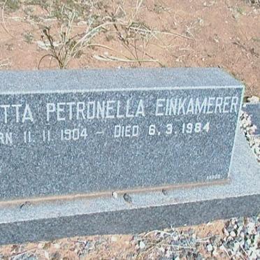 EINKAMERER Alphons 1895-1963 &amp; Henrietta Petronella 1904-1984