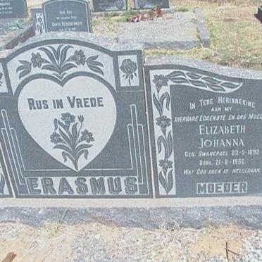 ERASMUS Johannes Marthinus Daniel 1893-1973 &amp; Elizabeth Johanna SWANEPOEL 1892-1956