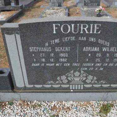 FOURIE Stephanus Ockert 1903-1982 &amp; Adriana Wilhelmina 1912-1995