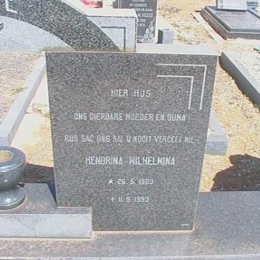 FOURIE Hendrina Wilhelmina 1903-1993