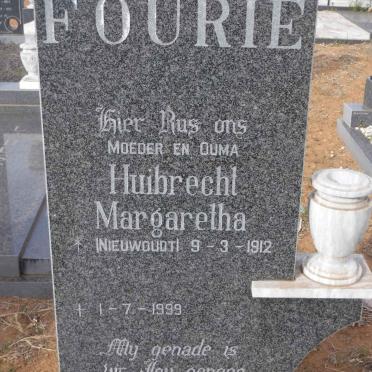 FOURIE Huibrecht Margaretha nee NIEUWOUDT 1912-1999