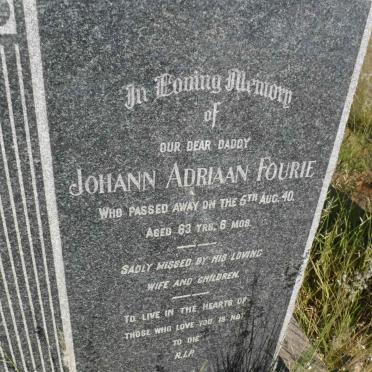 FOURIE Johann Adriaan -1940