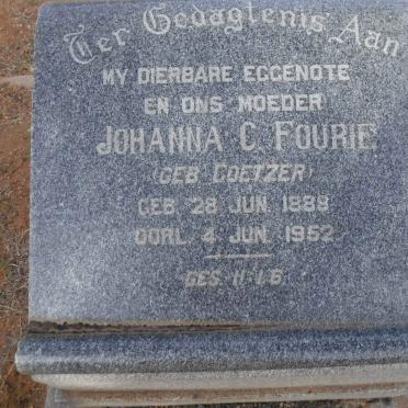 FOURIE Johanna C. nee COETZER 1888-1952