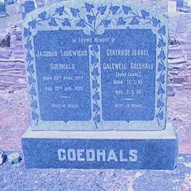GOEDHALS Jacobus Lodewicus 1884-1939 &amp; Gertrude Isobel Caldwell FAURE 18?5-1958