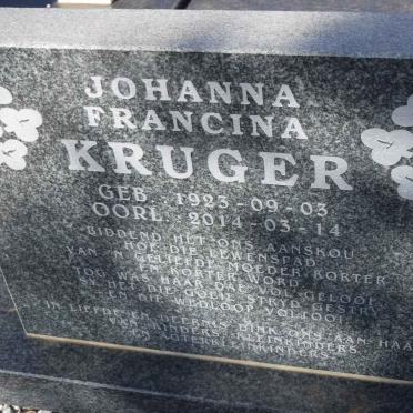 KRUGER Johanna Francina 1923-2014