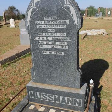 MUSSMANN G.M.A.E. 1858-1932