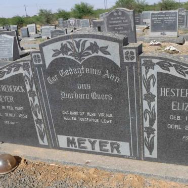 MEYER Petrus Frederick 1882-1959 &amp; Hester Francina Elizabeth 1889-1959