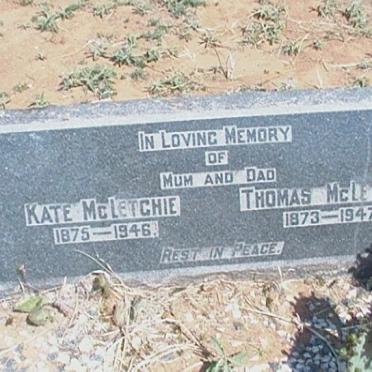 McLETCHIE Thomas 1873-1947 &amp; Kate 1875-1946