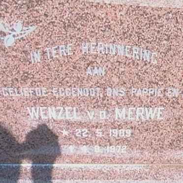 MERWE Wenzel, v.d. 1909-1972