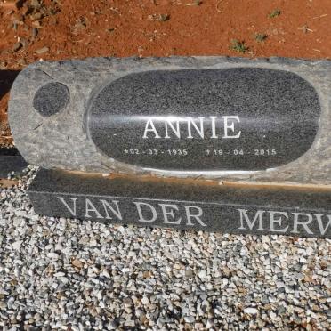 MERWE Frans, van der 1934-2003 &amp; Annie 1935-2015
