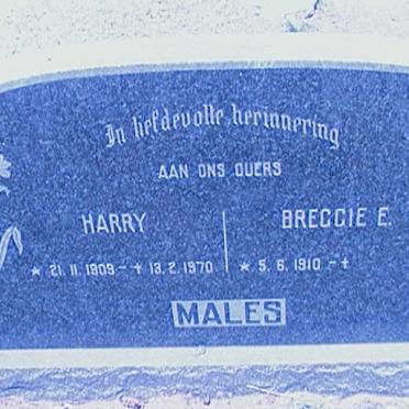 MALES Harry 1909-1970 &amp; Breggie E. 1910-