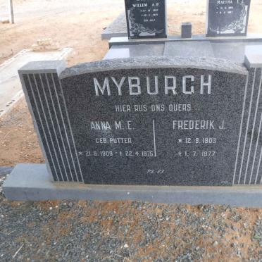 MYBURGH Frederik J. 1903-1977 &amp; Anna M.E. PUTTER 1909-1975