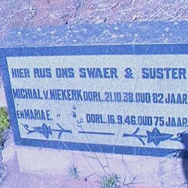 NIEKERK Michial, van -1938 &amp; Maria E. -1946