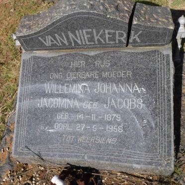 NIEKERK Willelmina Johanna Jacomina, van nee JACOBS 1879-1958