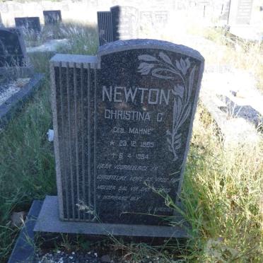 NEWTON Christina C. nee MAHNE 1885-1964