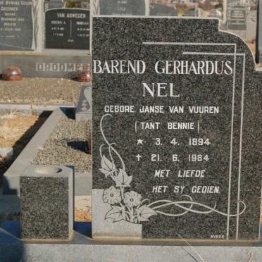 NEL Barend Gerhardus 1894-1984