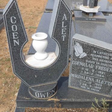 OWEN Coenraad Frederik 1921-1994 &amp; Magdalena Aletta 1923-1988