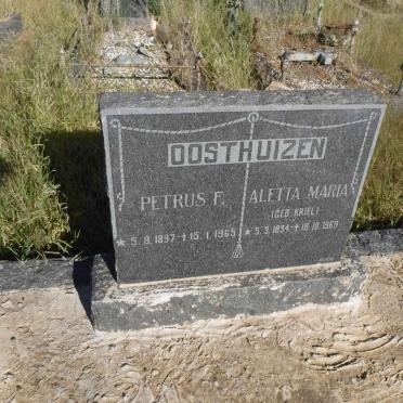 OOSTHUIZEN Petrus F. 1897-1965 &amp; Aletta Maria KRIEL 1894-1969