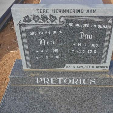 PRETORIUS Ben 1916-1990 &amp; Ina 1920-2010