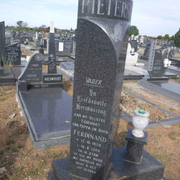 PIETERSE Ferdinand 1929-1985 &amp; Johanna J. 1935-1999