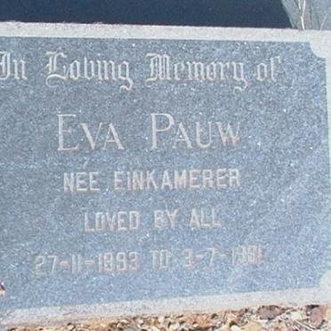 PAUW Eva nee EINKAMERER 1893-19?1