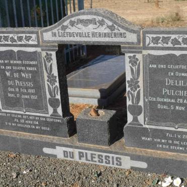 PLESSIS W. de Wet, du 1887-1957 &amp; Delila PULCHER nee ODENDAAL 1892-1973
