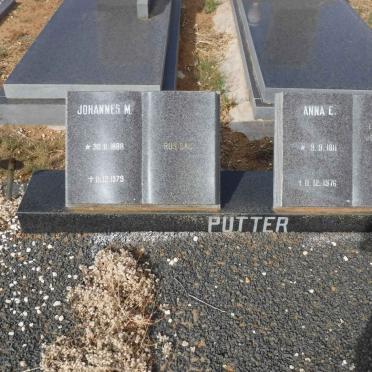 PUTTER Johannes M. 1888-1979 &amp; Anna E. 1911-1976