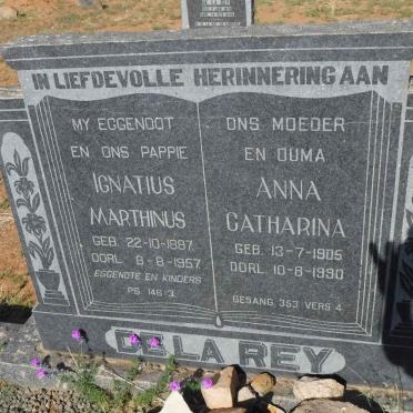 REY Ignatius Marthinus, de la 1887-1957 &amp; Anna Catharina 1905-1990