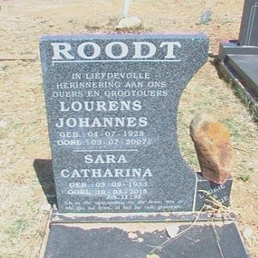 ROODT Lourens Johannes 1928-2007 &amp; Sara Catharina 1933-2015