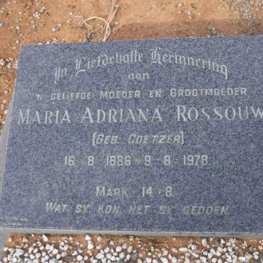 ROSSOUW Maria Adriana nee COETZER 1886-1978