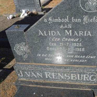 RENSBURG Alida Maria, J.v. nee CRONJE 1925-1958