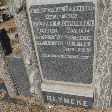 REYNEKE Jacobus C. 1875-1949 &amp; Catharina H. GOOSEN 1881-1962