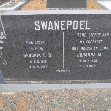SWANEPOEL Hendrik F.B. 1910-1993 &amp; Johanna M. 1928-1976