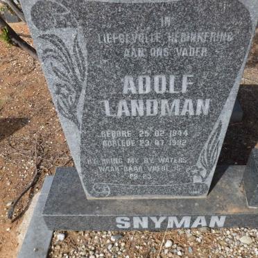 SNYMAN Adolf Landman 1944-1992