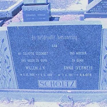 SCHOLTZ Willem J.H. 1906-1969 &amp; Anna VERWEY 1911-1979