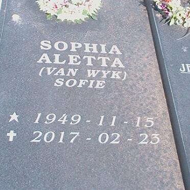 STROEBEL Sophia Aletta nee VAN WYK 1949-2017