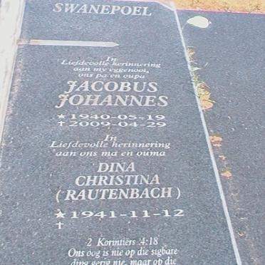 SWANEPOEL Jacobus Johannes 1940-2009 &amp; Dina Christina RAUTENBACH 1941-