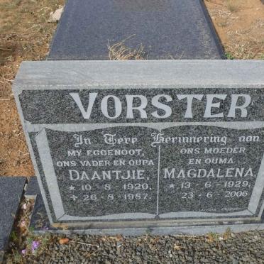 VORSTER Daantjie 1920-1987 &amp; Magdalena 1929-2006