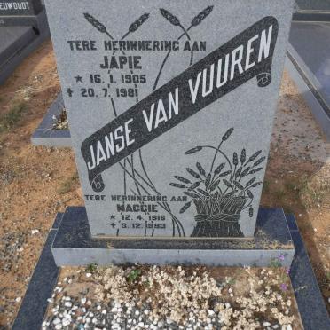 VUUREN Japie, Janse van 1905-1981 &amp; Maggie 1916-1993