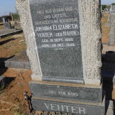 VENTER Johanna Elizabeth nee NAUDE 1886-1949