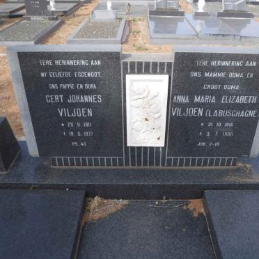VILJOEN Gert Johannes 1911-1977 &amp; Anna Maria Elizabeth LABUSCHAGNE 1916-1986