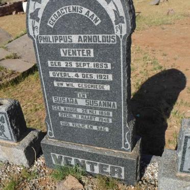 VENTER Philippus Arnoldus 1853-1921 &amp; Susara Susanna NAUDE 1858-1948