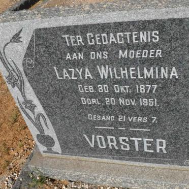 VORSTER Lazya Wilhelmina 1877-1951