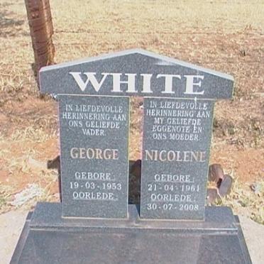 WHITE George 1953- &amp; Nicolene 1961-2008